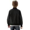 imageWULFUL Boys Bomber Jackets Kids Spring Fall Zip Up Varsity Windbreak JacketsBlack
