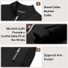 imageWULFUL Boys Bomber Jackets Kids Spring Fall Zip Up Varsity Windbreak JacketsBlack