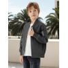 imageWULFUL Boys Bomber Jackets Kids Spring Fall Zip Up Varsity Windbreak JacketsDark Grey