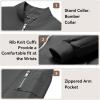 imageWULFUL Boys Bomber Jackets Kids Spring Fall Zip Up Varsity Windbreak JacketsDark Grey