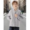 imageWULFUL Boys Bomber Jackets Kids Spring Fall Zip Up Varsity Windbreak JacketsLight Grey