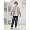 imageWULFUL Boys Bomber Jackets Kids Spring Fall Zip Up Varsity Windbreak JacketsLight Grey