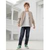 imageWULFUL Boys Bomber Jackets Kids Spring Fall Zip Up Varsity Windbreak JacketsLight Khaki