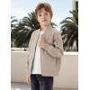 imageWULFUL Boys Bomber Jackets Kids Spring Fall Zip Up Varsity Windbreak JacketsLight Khaki