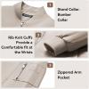 imageWULFUL Boys Bomber Jackets Kids Spring Fall Zip Up Varsity Windbreak JacketsLight Khaki