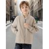 imageWULFUL Boys Bomber Jackets Kids Spring Fall Zip Up Varsity Windbreak JacketsLight Khaki