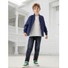imageWULFUL Boys Bomber Jackets Kids Spring Fall Zip Up Varsity Windbreak JacketsNavy