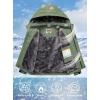 imageWULFUL Boys Waterproof Ski Jacket Warm Fleece Hooded Winter Snow CoatArmy Green0006
