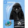 imageWULFUL Boys Waterproof Ski Jacket Warm Fleece Hooded Winter Snow CoatBlack