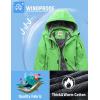 imageWULFUL Boys Waterproof Ski Jacket Warm Fleece Hooded Winter Snow CoatGreen