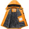 imageWULFUL Boys Waterproof Ski Jacket Warm Fleece Hooded Winter Snow CoatOrange
