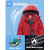 imageWULFUL Boys Waterproof Ski Jacket Warm Fleece Hooded Winter Snow CoatRed