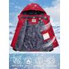 imageWULFUL Boys Waterproof Ski Jacket Warm Fleece Hooded Winter Snow CoatRedgrey