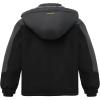 imageWULFUL Boys Waterproof Ski Jackets Warm Fleece Lined Hooded Winter Snow CoatBlack Grey