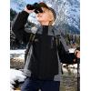 imageWULFUL Boys Waterproof Ski Jackets Warm Fleece Lined Hooded Winter Snow CoatBlack Grey