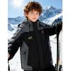 imageWULFUL Boys Waterproof Ski Jackets Warm Fleece Lined Hooded Winter Snow CoatBlack Grey