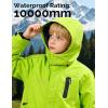 imageWULFUL Boys Waterproof Ski Jackets Warm Fleece Lined Hooded Winter Snow CoatBright Green