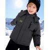imageWULFUL Boys Waterproof Ski Jackets Warm Fleece Lined Hooded Winter Snow CoatGrey