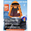 imageWULFUL Boys Waterproof Ski Jackets Warm Fleece Lined Hooded Winter Snow CoatOrange Grey