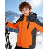 imageWULFUL Boys Waterproof Ski Jackets Warm Fleece Lined Hooded Winter Snow CoatOrange Grey