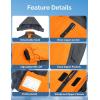 imageWULFUL Boys Waterproof Ski Jackets Warm Fleece Lined Hooded Winter Snow CoatOrange Grey