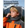 imageWULFUL Boys Waterproof Ski Jackets Warm Fleece Lined Hooded Winter Snow CoatOrange Grey
