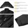 imageWULFUL Boys Waterproof Ski Snow Jacket Winter Thick Fleece Jacket Outdoor Windproof CoatBlack