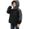 imageWULFUL Boys Waterproof Ski Snow Jacket Winter Thick Fleece Jacket Outdoor Windproof CoatBlackgrey