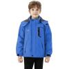 imageWULFUL Boys Waterproof Ski Snow Jacket Winter Thick Fleece Jacket Outdoor Windproof CoatBlue