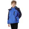 imageWULFUL Boys Waterproof Ski Snow Jacket Winter Thick Fleece Jacket Outdoor Windproof CoatBluenavy