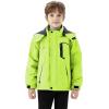 imageWULFUL Boys Waterproof Ski Snow Jacket Winter Thick Fleece Jacket Outdoor Windproof CoatGreen