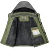 imageWULFUL Boys Waterproof Ski Snow Jacket Winter Thick Fleece Jacket Outdoor Windproof CoatGreengrey