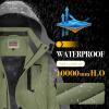 imageWULFUL Boys Waterproof Ski Snow Jacket Winter Thick Fleece Jacket Outdoor Windproof CoatGreengrey