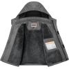imageWULFUL Boys Waterproof Ski Snow Jacket Winter Thick Fleece Jacket Outdoor Windproof CoatGrey