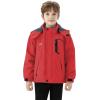 imageWULFUL Boys Waterproof Ski Snow Jacket Winter Thick Fleece Jacket Outdoor Windproof CoatRed