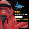 imageWULFUL Boys Waterproof Ski Snow Jacket Winter Thick Fleece Jacket Outdoor Windproof CoatRed