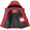 imageWULFUL Boys Waterproof Ski Snow Jacket Winter Thick Fleece Jacket Outdoor Windproof CoatRed