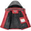 imageWULFUL Boys Waterproof Ski Snow Jacket Winter Thick Fleece Jacket Outdoor Windproof CoatRed Grey