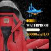 imageWULFUL Boys Waterproof Ski Snow Jacket Winter Thick Fleece Jacket Outdoor Windproof CoatRed Grey
