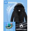 imageWULFUL Girls Waterproof Ski Jacket Warm Fleece Hooded Winter Snow CoatBlack