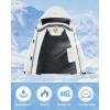 imageWULFUL Girls Waterproof Ski Jacket Warm Fleece Hooded Winter Snow CoatOffwhite