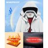 imageWULFUL Girls Waterproof Ski Jacket Warm Fleece Hooded Winter Snow CoatOffwhite