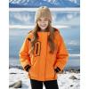 imageWULFUL Girls Waterproof Ski Jacket Warm Fleece Hooded Winter Snow CoatOrange