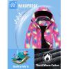 imageWULFUL Girls Waterproof Ski Jacket Warm Fleece Hooded Winter Snow CoatPattern 3