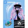 imageWULFUL Girls Waterproof Ski Jacket Warm Fleece Hooded Winter Snow CoatPattern 4