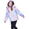 imageWULFUL Girls Waterproof Ski Jacket Warm Fleece Hooded Winter Snow CoatPinkblue