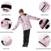 imageWULFUL Girls Waterproof Ski Jacket Warm Fleece Hooded Winter Snow CoatPinkgreen