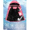 imageWULFUL Girls Waterproof Ski Jacket Warm Fleece Hooded Winter Snow CoatRose Red