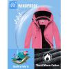 imageWULFUL Girls Waterproof Ski Jacket Warm Fleece Hooded Winter Snow CoatRose Red