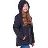 imageWULFUL Girls Winter Waterproof Coat Warm Hooded Parka Jacket LongBlack